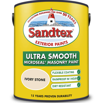 Sandtex Smooth Masonry 5L Ivory Stone