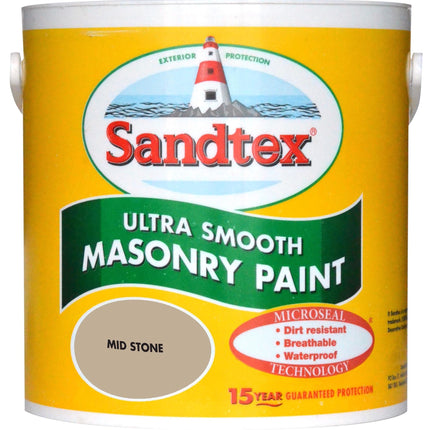 Sandtex Retail Ultra Smooth Masonry Mid Stone 2.5 L