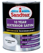 Sandtex 10 Year Exterior Satin 750ml Brilliant White