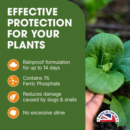 Doff Slug & Snail Killer - 400g Slug Pellets for Garden - Ferric Phosphate Slug and Snail Pellets - Long Lasting Pest Control In Damp Conditions for Up to 14 Days - Crop Friendly