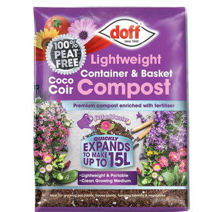 DOFF Lightweight Container & Basket Compost. 15L Sustainable Growing Media