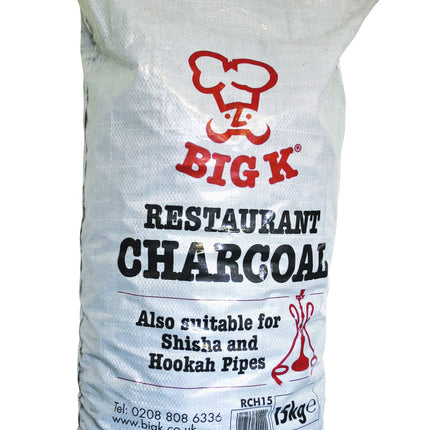 Big K El Cubano Restaurant Grade Charcoal, 15kg Bag Marabu Lumpwood Charcoal