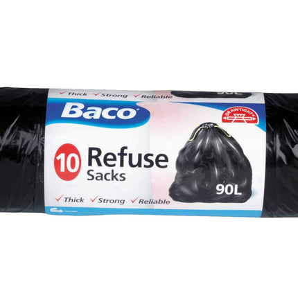 Baco 90L Refuse Sacks, Thick, Strong, Reliable, x10