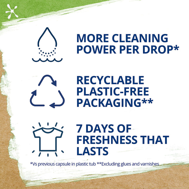 Persil 3 in 1 Bio Washing Capsules laundry capsules for a powerful clean 1st time with recyclable, plastic-free box* 3x 40 capsules (120 washes)