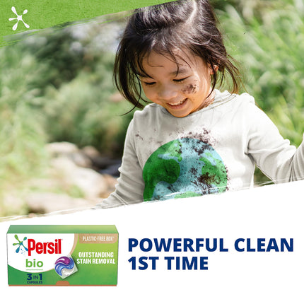 Persil 3 in 1 Bio Washing Capsules laundry capsules for a powerful clean 1st time with recyclable, plastic-free box* 3x 40 capsules (120 washes)