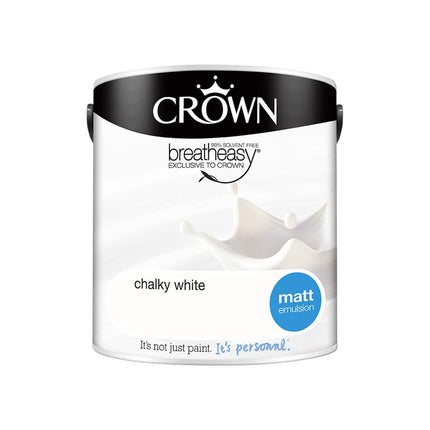 2.5L CROWN Standard Breatheasy Matt Emulsion Paint - Chalky White