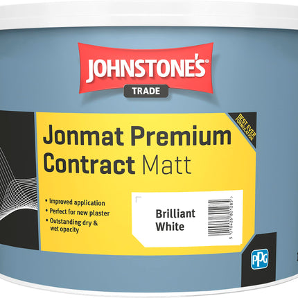 Johnstones Trade Jonmat Premium Contract Matt - Brilliant White - 10 Litre