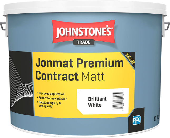 Johnstones Trade Jonmat Premium Contract Matt - Brilliant White - 10 Litre