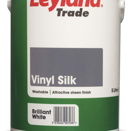 Leyland Trade Vinyl Silk Emulsion Paint - Brilliant White 5L