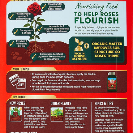 Westland Horse Manure and Plant Stimulant Enriched Rose Food, 3 kg