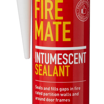 Everbuild Fire Mate Intumescent Acrylic Sealant that Seals and Fills Gaps in Fire Rated Partition Walls and Around Door Frames - 295ml - White