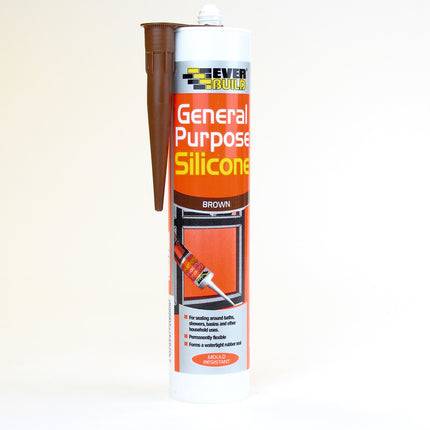 Everbuild General Purpose Silicone - Brown - 6 Pack