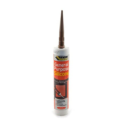 Everbuild Brown General Purpose Silicone - 4 Tubes