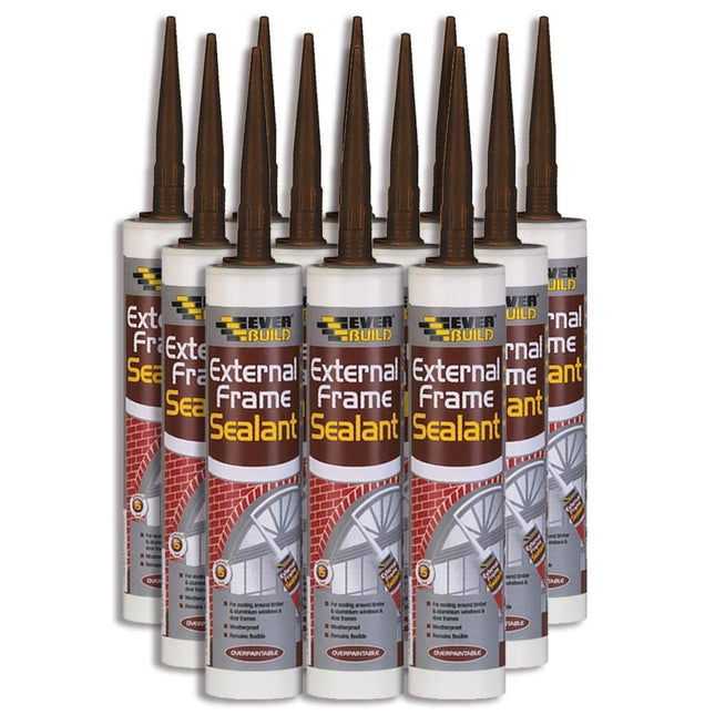 12X Everbuild Brown External & Internal Acrylic Frame Sealant - 310ml
