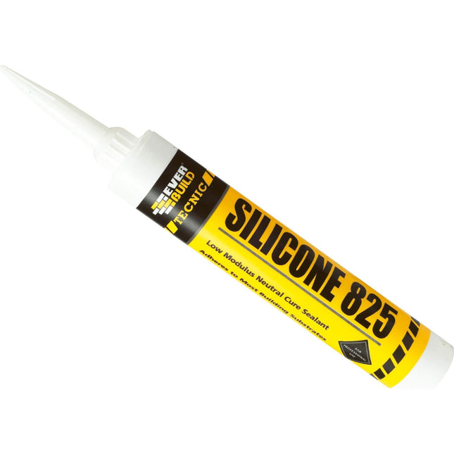 Everbuild Tecnic Silicone 825 Sealant – Excellent Adhesion – Internal And External Sealing Use – Brick Red – 380ml
