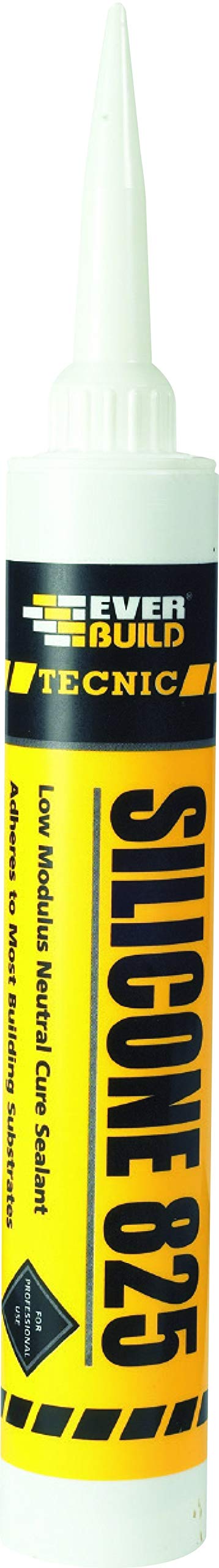 Everbuild Tecnic Silicone 825 Sealant – Excellent Adhesion – Internal And External Sealing Use – Mid Grey – 380ml