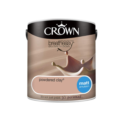 2.5L CROWN Standard Breatheasy Matt Emulsion Paint - Powdered Clay
