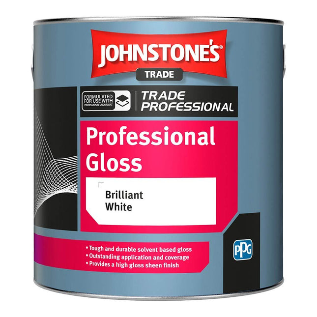 2.5LTR - JOHNSTONES TRADE PROFESSIONAL GLOSS BRILLIANT WHITE