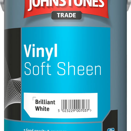 5LTR - JOHNSTONES Trade Vinyl Soft Sheen Emulsion Brilliant White