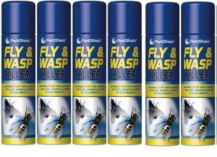6 X 300ml Fly And Wasp Killer Spray Kills Flies Wasp Flying Ant Midges Mosquitoe (1300)