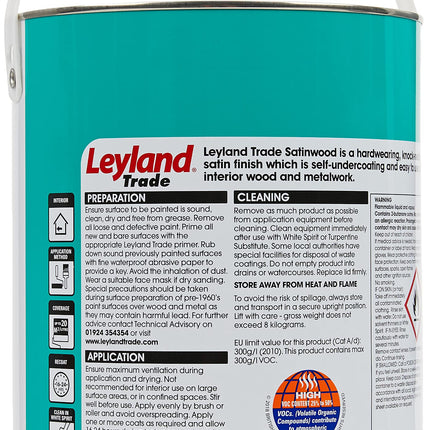 Leyland Trade Satinwood Paint - Brilliant White 5L