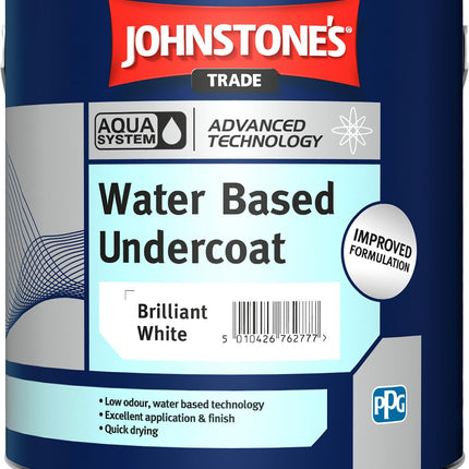 Johnstones Trade Aqua System Water Based Undercoat Paint 1l Brilliant White -