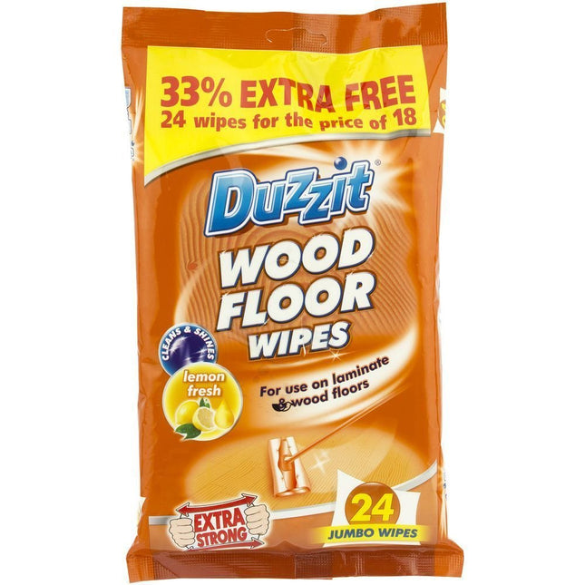 DUZZIT WOOD FLOOR WIPES EXTRA LARGE WIPES PACK OF 4 (5)