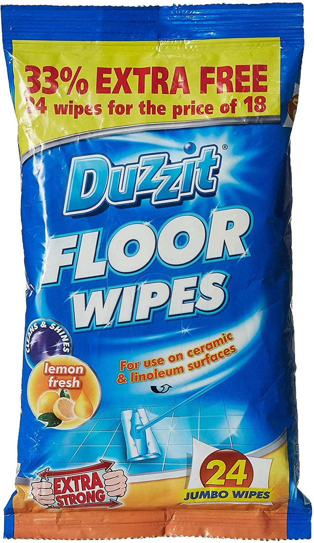 Duzzit 2 x Floor Wipes Cleaning for Ceramic and Linoleum Surfaces