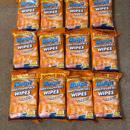 Duzzit Multisurface Wipes Kitchen, Bathroom Hard Surface Wipes (50 Jumbo Wipes) 25% Extra (2)