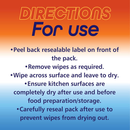 Duzzit Multisurface Wipes100 Percent Biodegradable Wipes, Pack 50 Wipes, Orange Burst Fragrance
