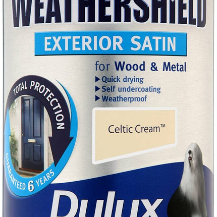 Dulux Paints 750 Ml Weathershield Exterior Satin Celtic Cream