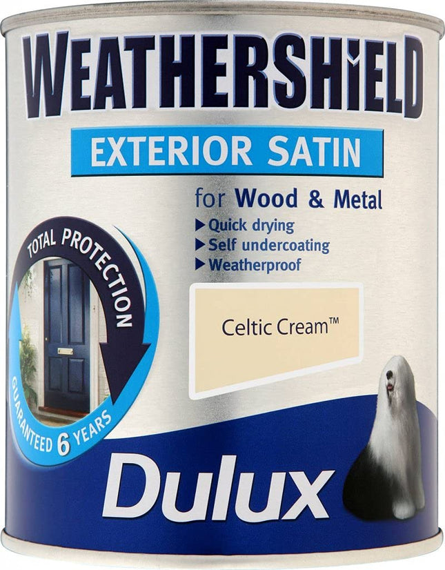 Dulux Paints 750 Ml Weathershield Exterior Satin Celtic Cream