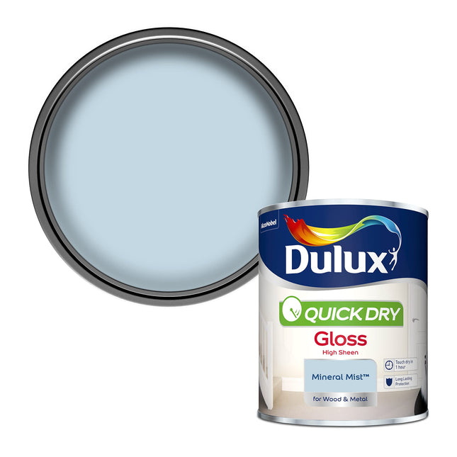 Dulux Quick Dry Gloss Paint - Mineral Mist - 750ML