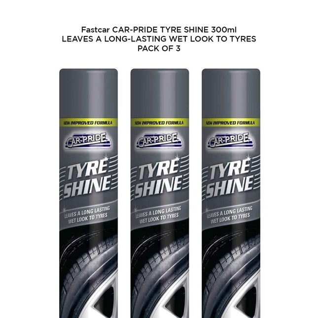 Car-Pride Tyre Shine - Leaves a Long-Lasting Wet Look to Tyres Gloss Finish, Easy to Apply - Restores & Protects Tyres 300ml (3)