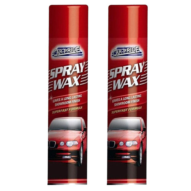 Car Pride 2 x Spray Wax Polish - Excellent Quality - Leaves Long Lasting Showroom Shine Finish