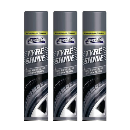 Car-Pride Tyre Shine - Leaves a Long-Lasting Wet Look to Tyres Gloss Finish, Easy to Apply - Restores & Protects Tyres 300ml (3)
