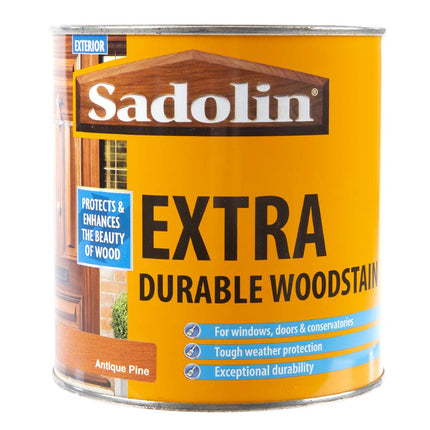 Sadolin EXTRA WOODSTAIN (YELLOW TIN) 1lt - Antique Pine