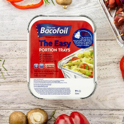 Six Baco Foil Portion Trays
