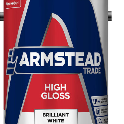 Armstead Trade High Gloss Paint Brilliant White 5 litres
