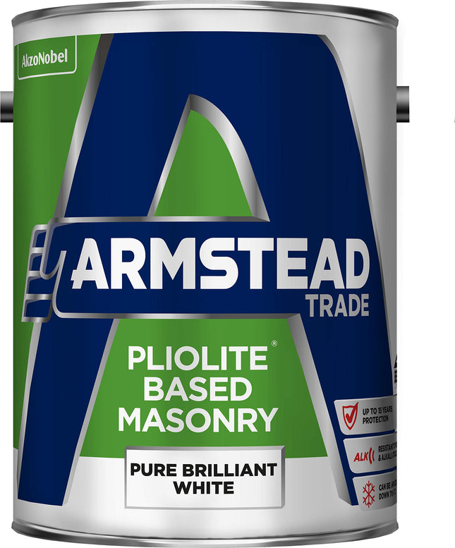 Armstead Trade Pliolite Masonry Paint Brilliant White 5 Litres