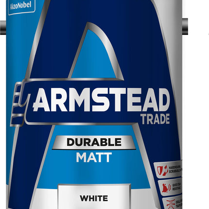 Armstead Trade Durable Matt White 5 Litres