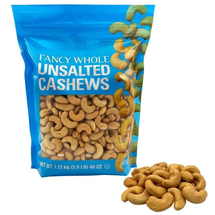 Concepta London Unsalted & Roasted Cashews Bag, 1.13kg
