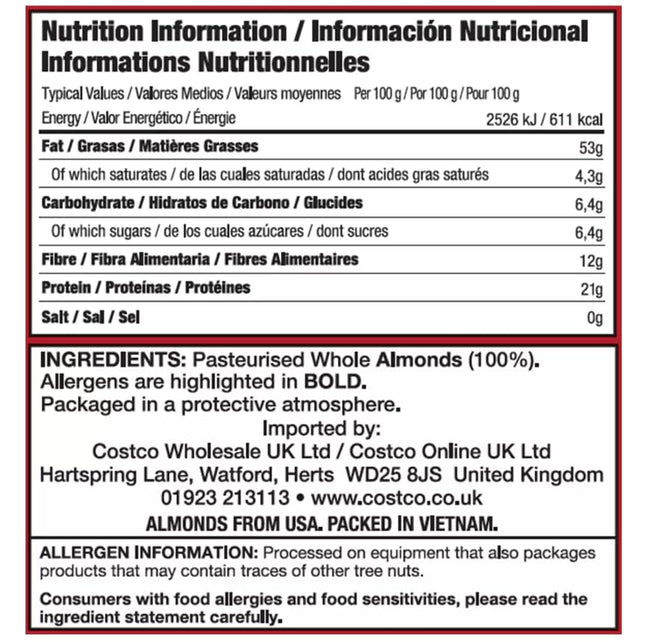 Concepta London Whole Almonds, 1.36kg