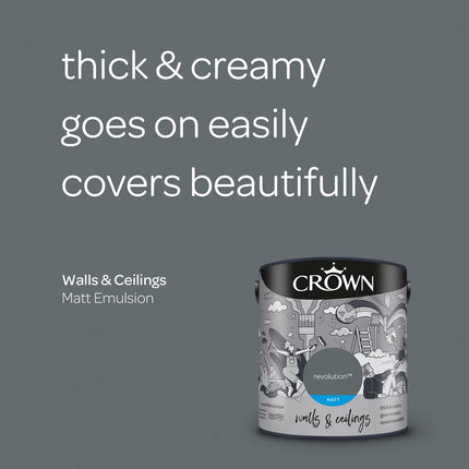 CROWN 2.5L Breatheasy MATT Emulsion Paint for Walls & Ceilings - REVOLUTION