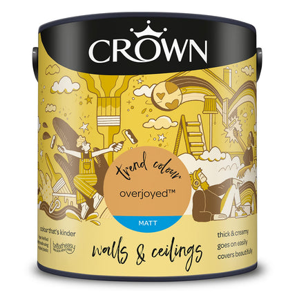 CROWN 2.5L Breatheasy MATT Emulsion Paint for Walls & Ceilings - OVERJOYED