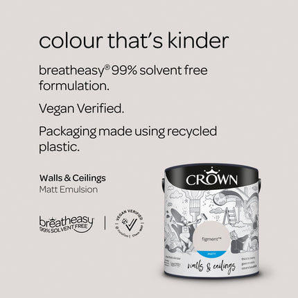 CROWN 2.5L Breatheasy MATT Emulsion Paint for Walls & Ceilings - Figment