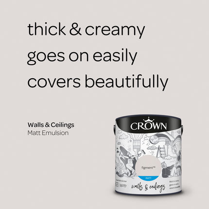 CROWN 2.5L Breatheasy MATT Emulsion Paint for Walls & Ceilings - Figment