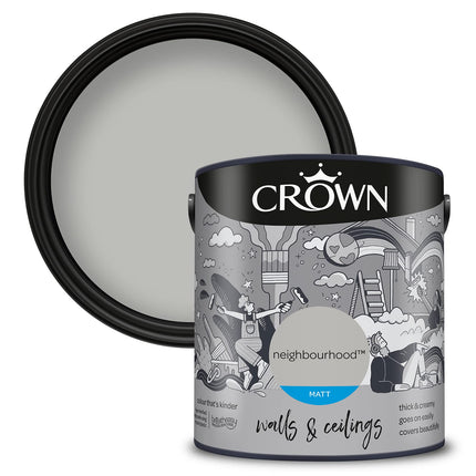 CROWN 2.5L Breatheasy MATT Emulsion Paint for Walls & Ceilings - NEIGHBOURHOOD