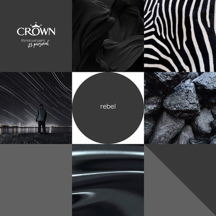 CROWN 2.5L Breatheasy MATT Emulsion Paint for Walls & Ceilings - Rebel Black