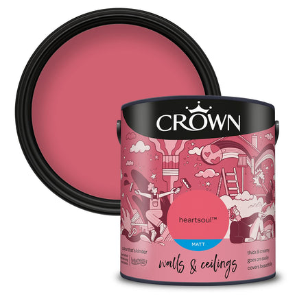 CROWN 2.5L Breatheasy MATT Emulsion Paint for Walls & Ceilings - HEARTSOUL